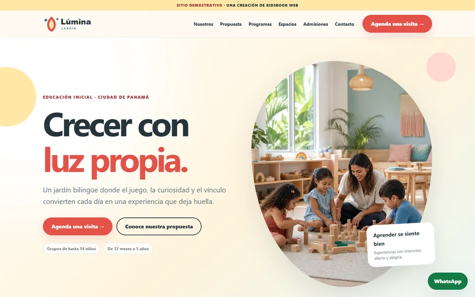 Ejemplo de página web para un centro infantil